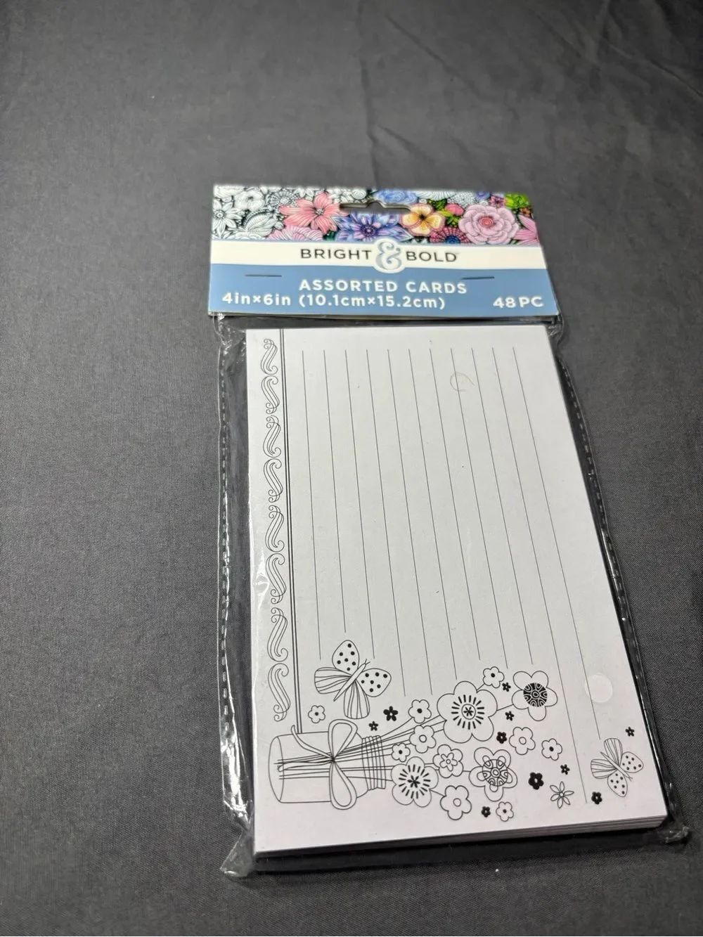 New Assorted White Floral Note Cards 48 Cards 4 Styles